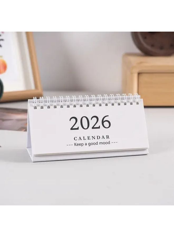 Pink Mini Desk Calendar 2025 2026 Planner July December Monthly View Portable Office Desktop - Image 3